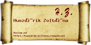 Huszárik Zoltána névjegykártya